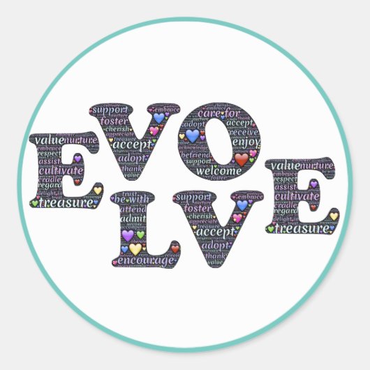 Evolve-knopsticker Ronde Sticker (Voorkant)