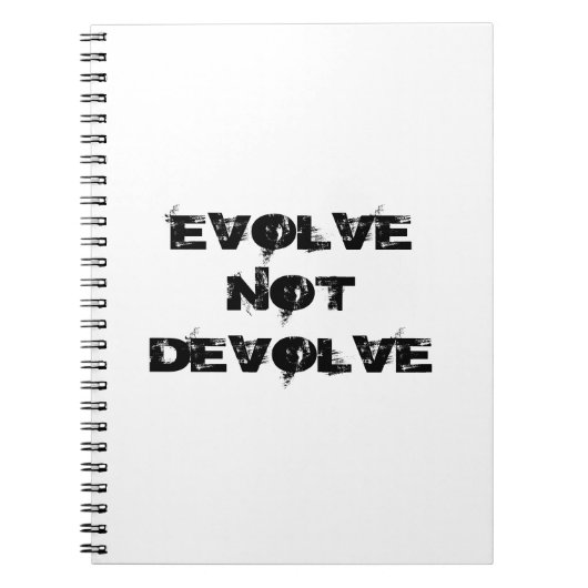 Evolve not Devolve Notitieboek (Voorkant)