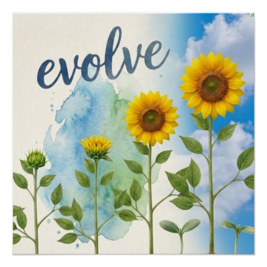 Evolve Zonnebloem Perfect Poster (Voorkant)