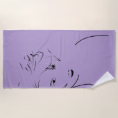 Evolved Black Line Art gestileerde Vrouw Touch Strandlaken (Voorkant)