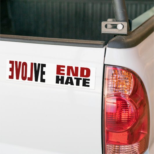 Evolveren met LOVE Bumpersticker (Op Truck)