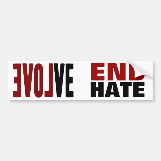 Evolveren met LOVE Bumpersticker (Voorkant)