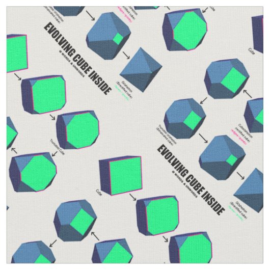 Evolving Cube Inside Wiskunde & geometrie Stof (Close Up)