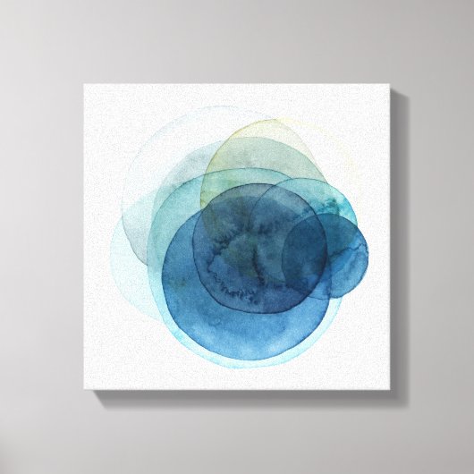 Evolving Planets - Waterverf cirkels Canvas Afdruk (Voorkant)