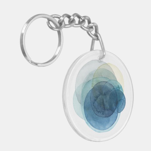 Evolving Planets - Waterverf cirkels Sleutelhanger (Voorkant Links)