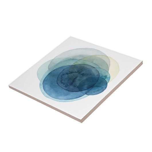 Evolving Planets - Waterverf cirkels Tegeltje (Zijkant)