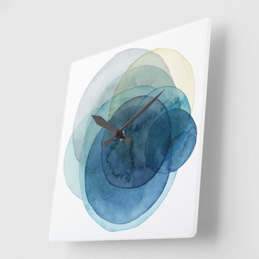 Evolving Planets - Waterverf cirkels Vierkante Klok (Hoek)