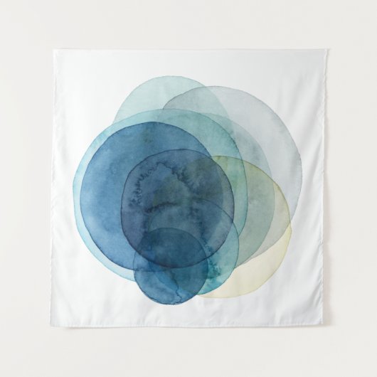 Evolving Planets - Waterverf cirkels Wandkleed (Voorkant (horizontaal))