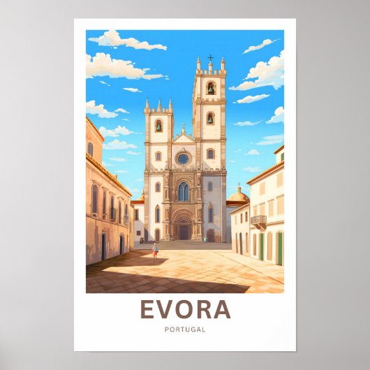 Evora Portugal Reisprint Poster (Voorkant)