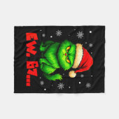 Ew 67 Zes Zeven Groene Kat Kerstman Muts Grappige Fleece Deken (Voorkant (Horizontaal))
