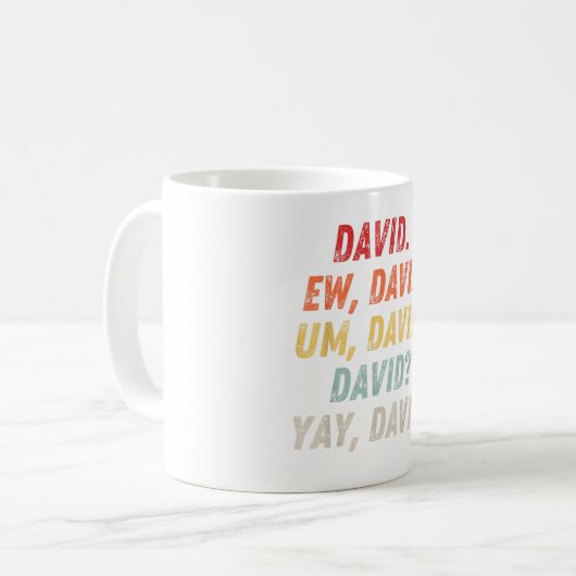 Ew David Shirt Funny Retro Dist Koffiemok (Voorkant links)