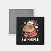 Ew Mens Capybara Kerst Grappig Introvert Vakantie Magneet (Voorkant / Achterkant)