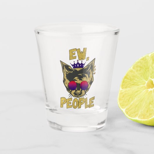 Ew. Mensen | Funny Badass Cat Shot Glas (Voorkant)