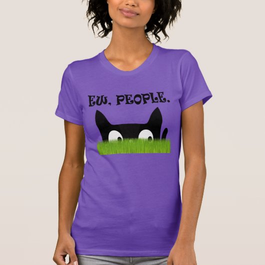 EW Mensen Grappig Kat Groen Grass Vrouwen Shirt (Voorkant)