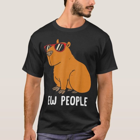 Ew Mensen Grappige Capybara Introvert Quote Sarcas T-shirt (Voorkant)