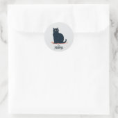 Ew Mensen Grappige Introvert Kat Vintage Ronde Sticker (Tas)