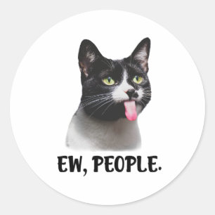 Ew Mensen grappige kat meme Ronde Sticker