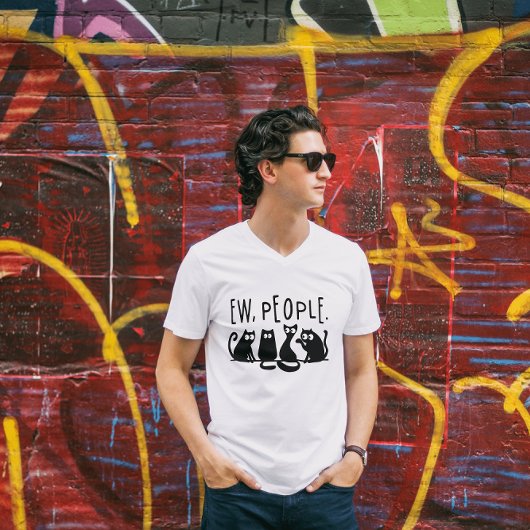 Ew Mensen Grappige Poezen Zwarte Katten T-Shirt