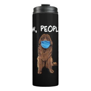 Ew. Mensen Newfie Dog Wearing Face Mask Gift Thermosbeker