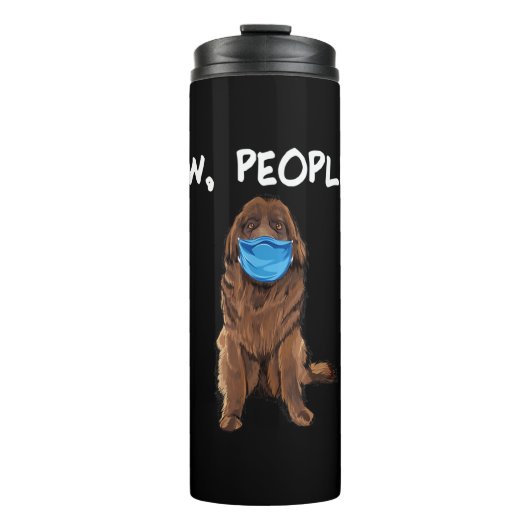 Ew. Mensen | Newfie Dog Wearing Face Mask Gift Thermosbeker (Voorkant)