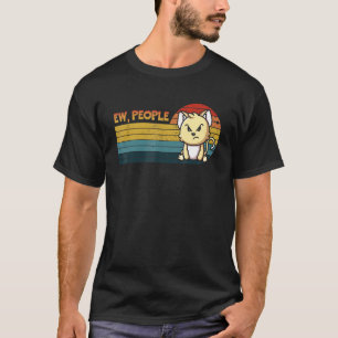 Ew Mensen Retro Stijl  Schattige Boze Kat  Mannen  T-shirt