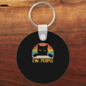 Ew, Mensen Zwarte Kat Retro – Grappig Cat_1 Sleutelhanger (Voorkant)