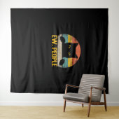 Ew, Mensen Zwarte Kat Retro – Grappig Cat_1 Wandkleed (In Situ (horizontaal))