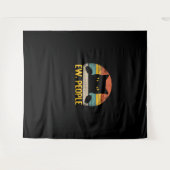 Ew, Mensen Zwarte Kat Retro – Grappig Cat_1 Wandkleed (Voorkant (horizontaal))