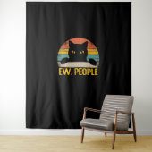 Ew, Mensen Zwarte Kat Retro – Grappig Cat_1 Wandkleed (In situ)