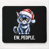 Ew People Black Cat Christmas Funny Introvert Holi Muismat (Voorkant)
