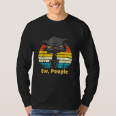 Ew People Bored Cat Yellow Eyes Cats Retro T-shirt (Voorkant)