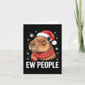 Ew People Capybara Christmas Funny Introvert Holid Kaart (Voorkant)