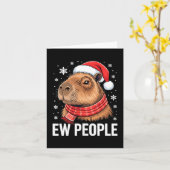 Ew People Capybara Christmas Funny Introvert Holid Kaart (Gele Bloem)