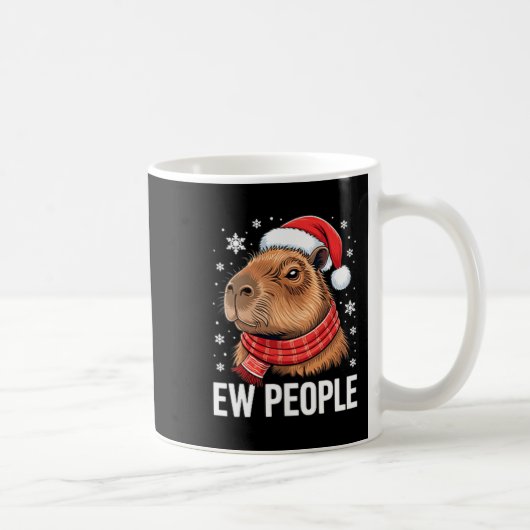 Ew People Capybara Christmas Funny Introvert Holid Koffiemok (Rechts)