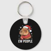 Ew People Capybara Christmas Funny Introvert Holid Sleutelhanger (Voorkant)