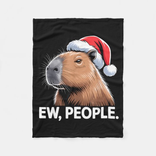 Ew People Capybara Christmas Humor Fleece Deken (Voorkant)