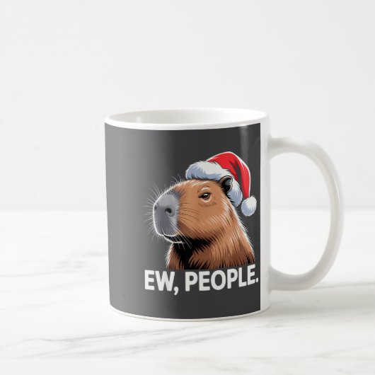 Ew People Capybara Christmas Humor Koffiemok (Rechts)