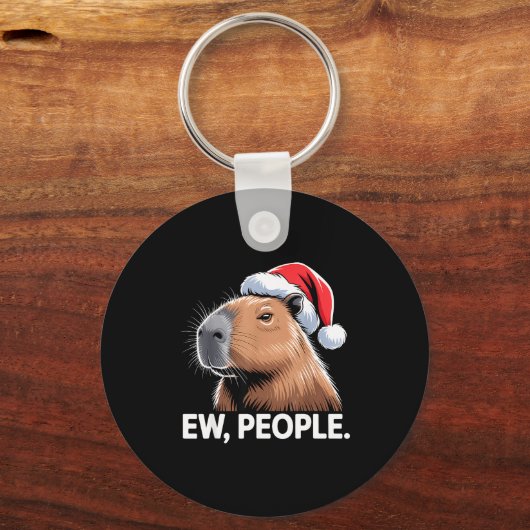 Ew People Capybara Christmas Humor  Sleutelhanger (Voorkant)