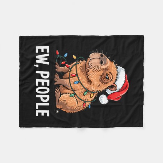 Ew People Capybara Christmas Lights Funny Introver Fleece Deken (Voorkant (Horizontaal))