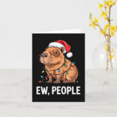 Ew People Capybara Christmas Lights Funny Introver Kaart (Gele Bloem)