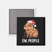 Ew People Capybara Christmas Lights Funny Introver Magneet (Voorkant / Achterkant)