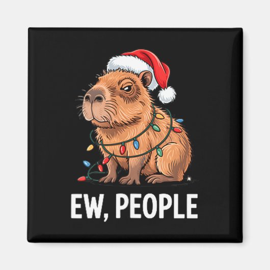 Ew People Capybara Christmas Lights Funny Introver Magneet (Voorkant)