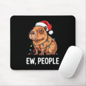 Ew People Capybara Christmas Lights Funny Introver Muismat (Met muis)