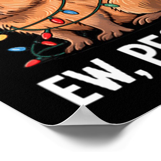 Ew People Capybara Christmas Lights Funny Introver Poster (Hoek)