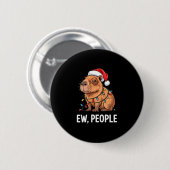 Ew People Capybara Christmas Lights Funny Introver Ronde Button 5,7 Cm (Voorkant /achterkant)