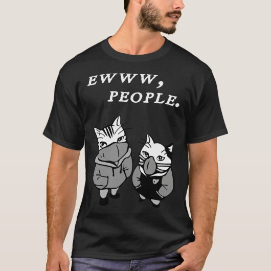 Ew People  Cat  Introvert T-shirt (Voorkant)
