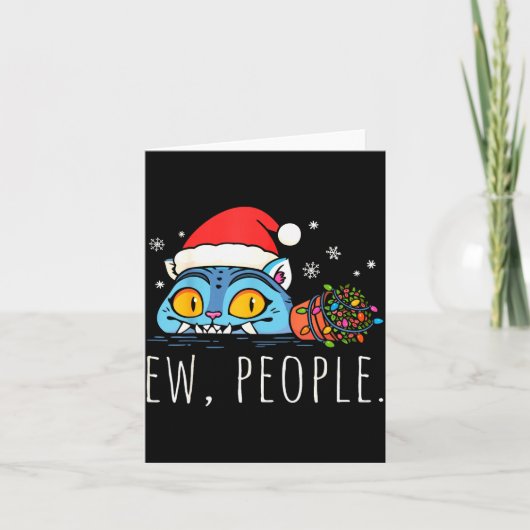 Ew People Christmas Funny Tiger Sarcastic Humor In Kaart (Voorkant)