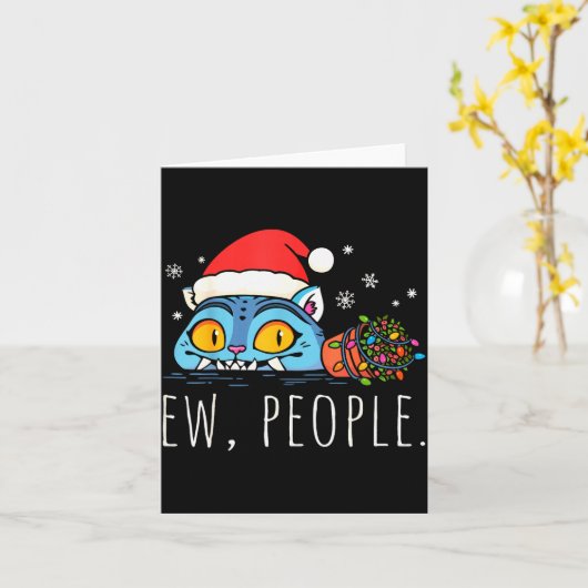 Ew People Christmas Funny Tiger Sarcastic Humor In Kaart (Gele Bloem)