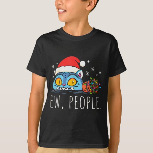 Ew People Christmas Funny Tiger Sarcastic Humor In T-shirt (Voorkant)