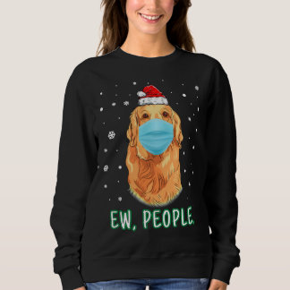 Ew People Christmas Santa Golden Retriever Wearing Trui